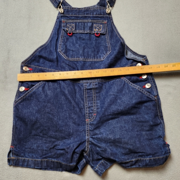 Vintage Classic Women's Denim Short Overalls - Dark Blue Sz Med - Picture 12 of 12